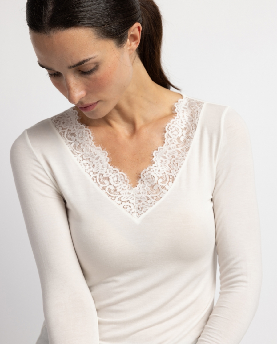 ADMAS Camiseta Manga Larga Special Fabric para Mujer CAVA