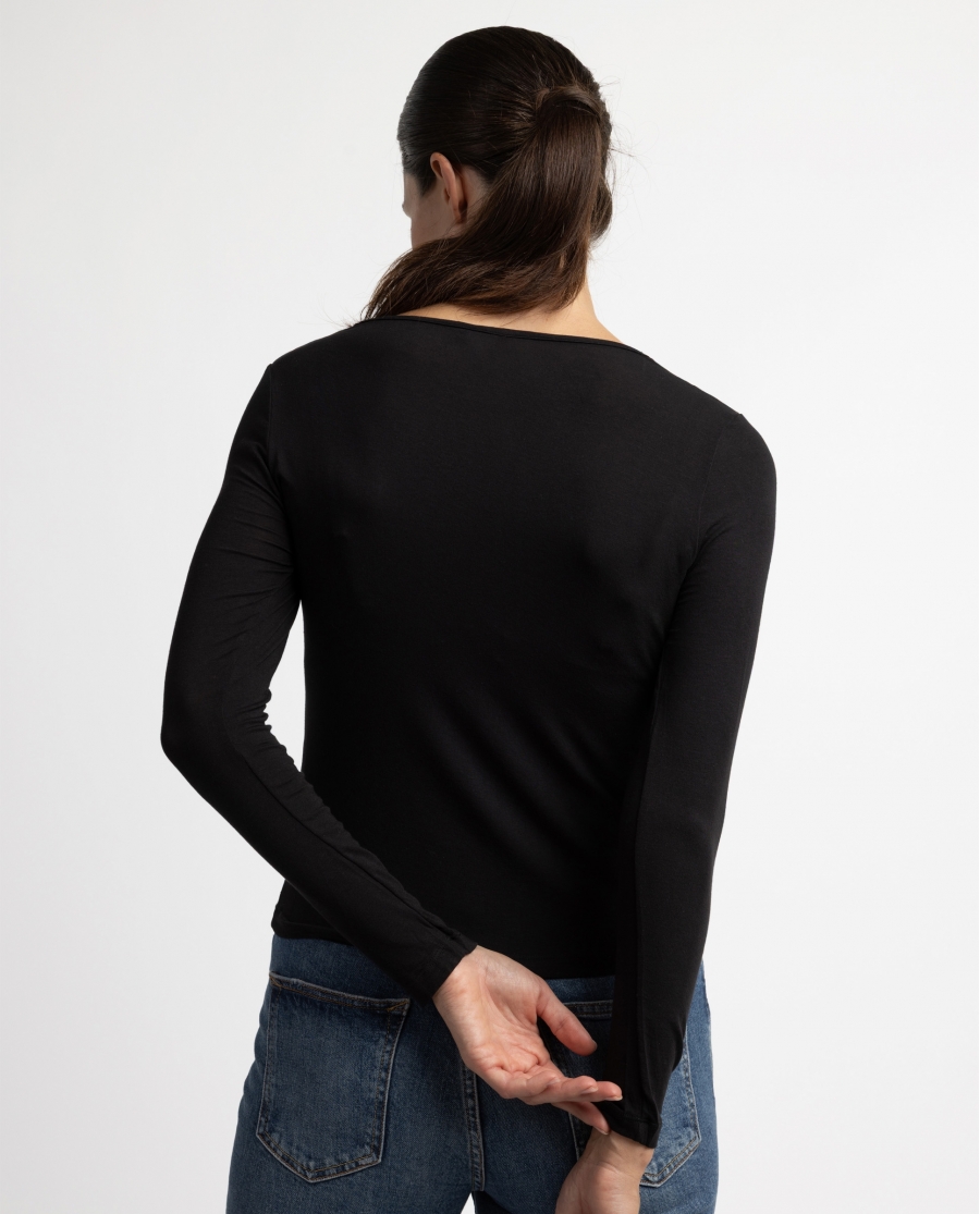 ADMAS Camiseta Manga Larga Special Fabric para Mujer NEGRO