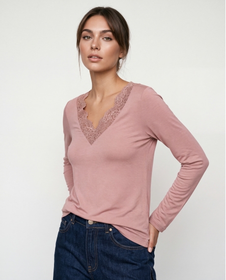 ADMAS Camiseta Manga Larga Special Fabric para Mujer ROSA