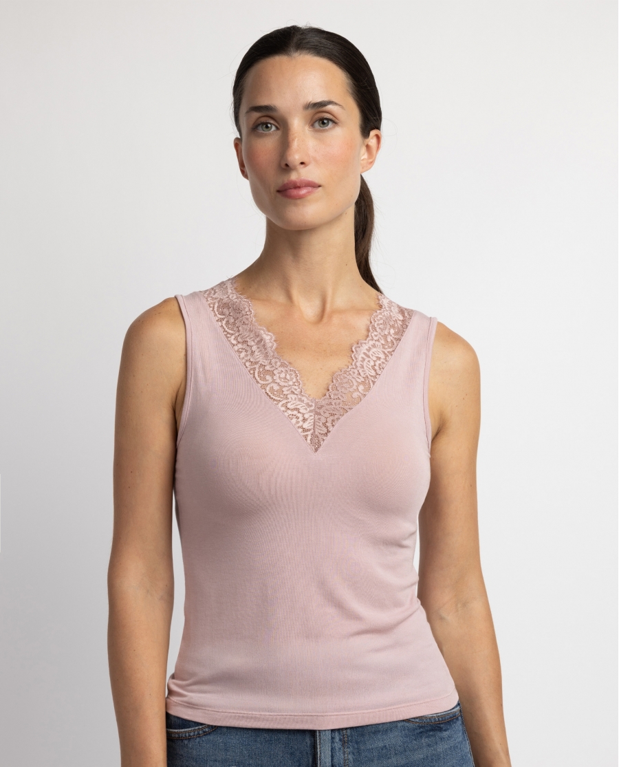 ADMAS Camiseta Sin Mangas Special Fabric para Mujer ROSA