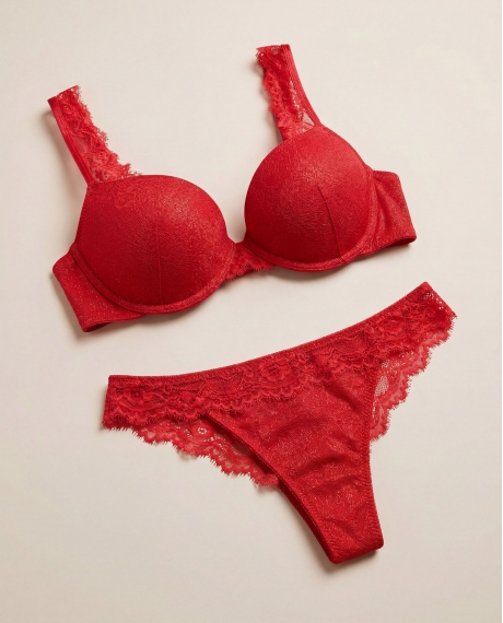 ADMAS Conjunto Sujetador Copa y Braga para Mujer ROJO