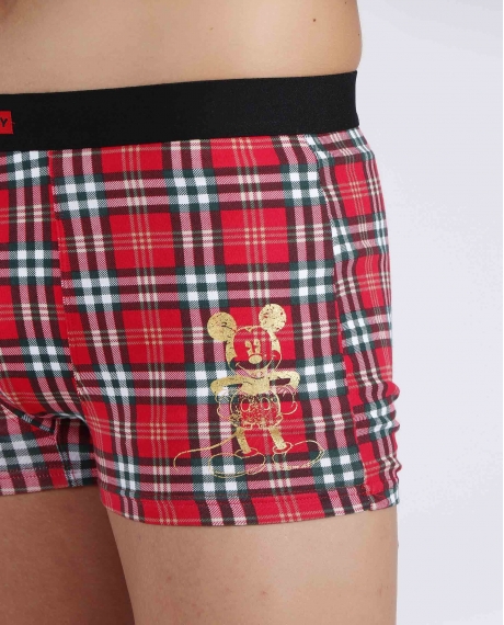 DISNEY Calzoncillo/Bóxer Mickey Check Taza Regalo para Hombre ROJO 2