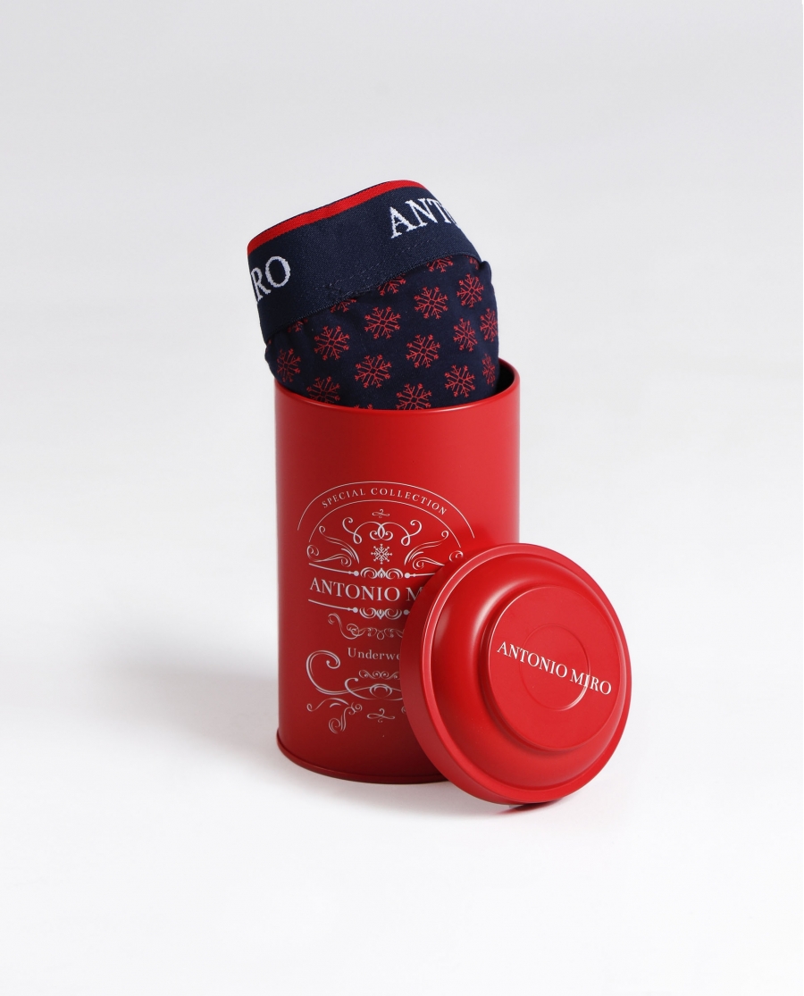 ANTONIO MIRO Calzoncillo/Bóxer Bote Metal Regalo para Hombre, (Caja de 12 unidades) ROJO