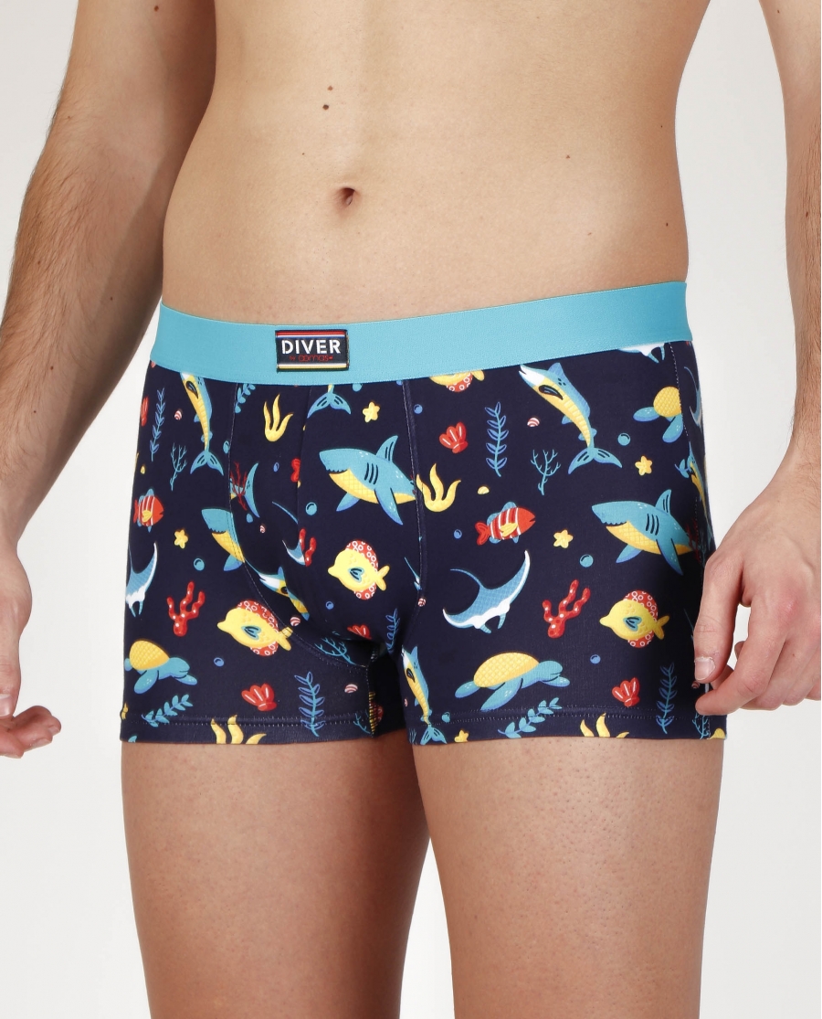 DIVER Calzoncillo/Bóxer Marine para Hombre, (Caja de 2 unidades) PACK FANTASIA