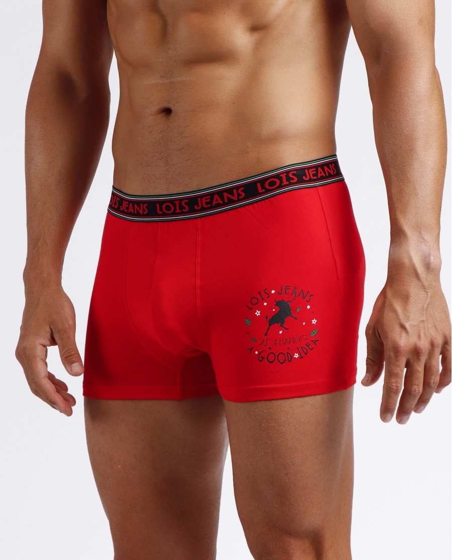 LOIS Calzoncillo/Bóxer Taza Regalo Good Idea para Hombre, (Caja 12 unidades) ROJO
