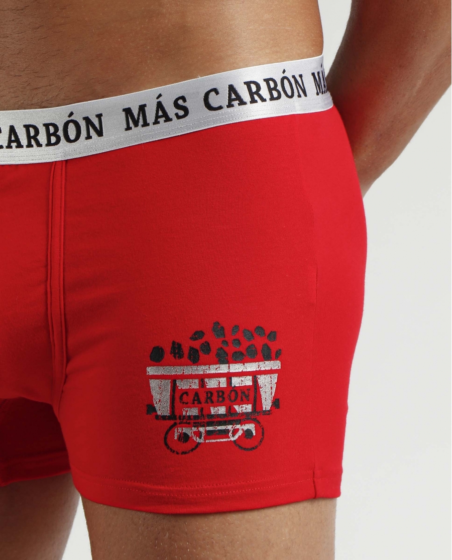 ADMAS Calzoncillo/Bóxer Carbón para Hombre ROJO