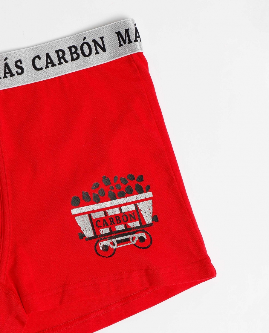 ADMAS Calzoncillo/Bóxer Carbón para Hombre, (Caja 12 unidades) ROJO