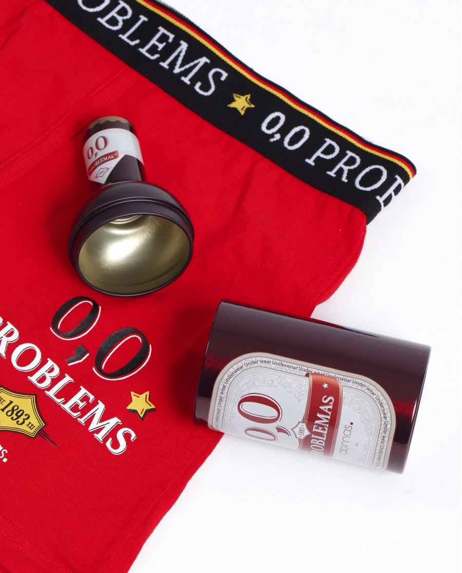 ADMAS Calzoncillo/Bóxer 0,0 Problems Caja Metal Regalo para Hombre ROJO
