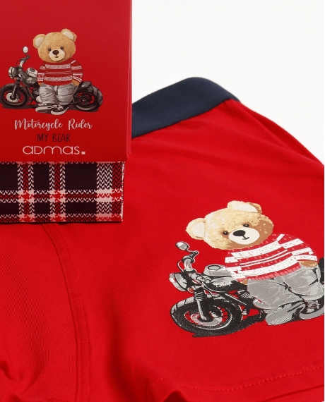 ADMAS Calzoncillo/Bóxer My Bear para Hombre, (Caja 12 unidades) ROJO 2