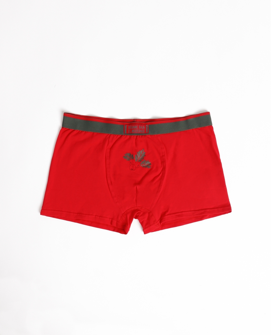 ADMAS Calzoncillo/Boxer Muerdago para Hombre ROJO