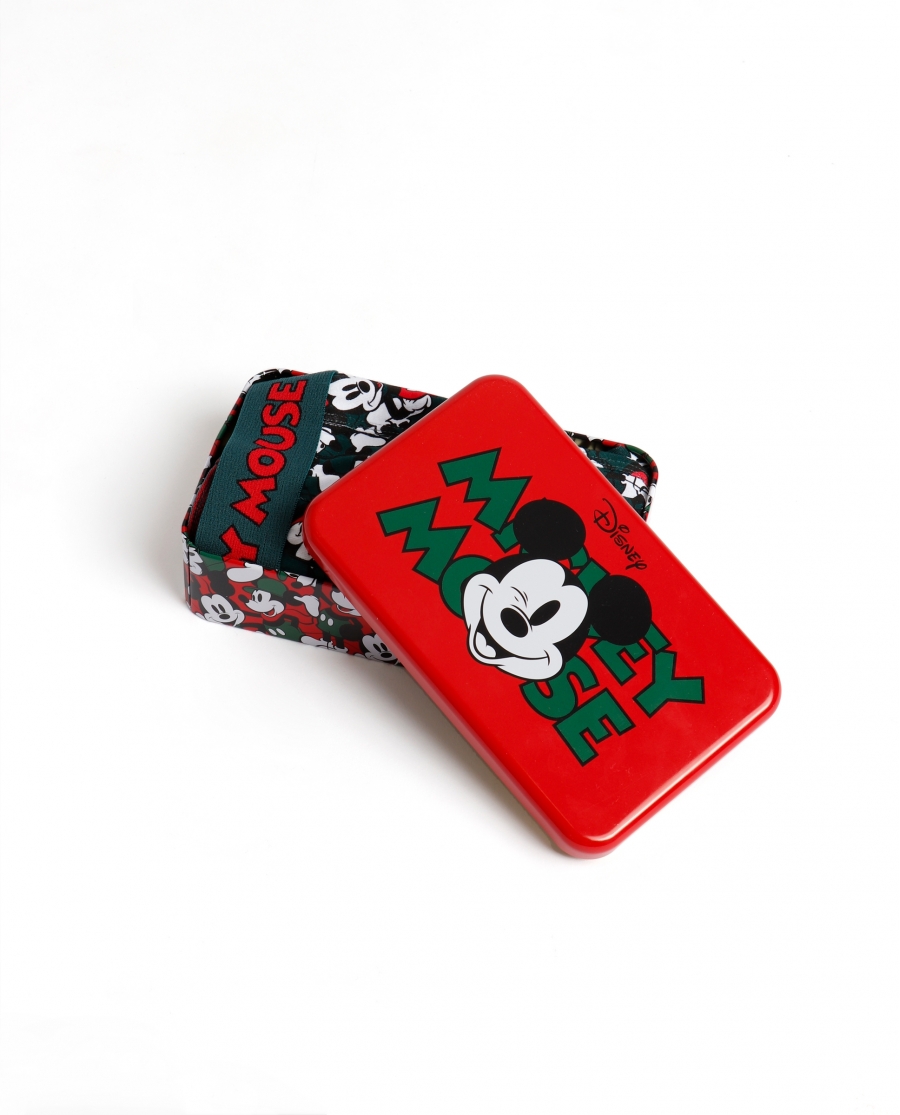 DISNEY Calzoncillo/Boxer Mickey Scarf Caja Metal Regalo para Hombre VERDE