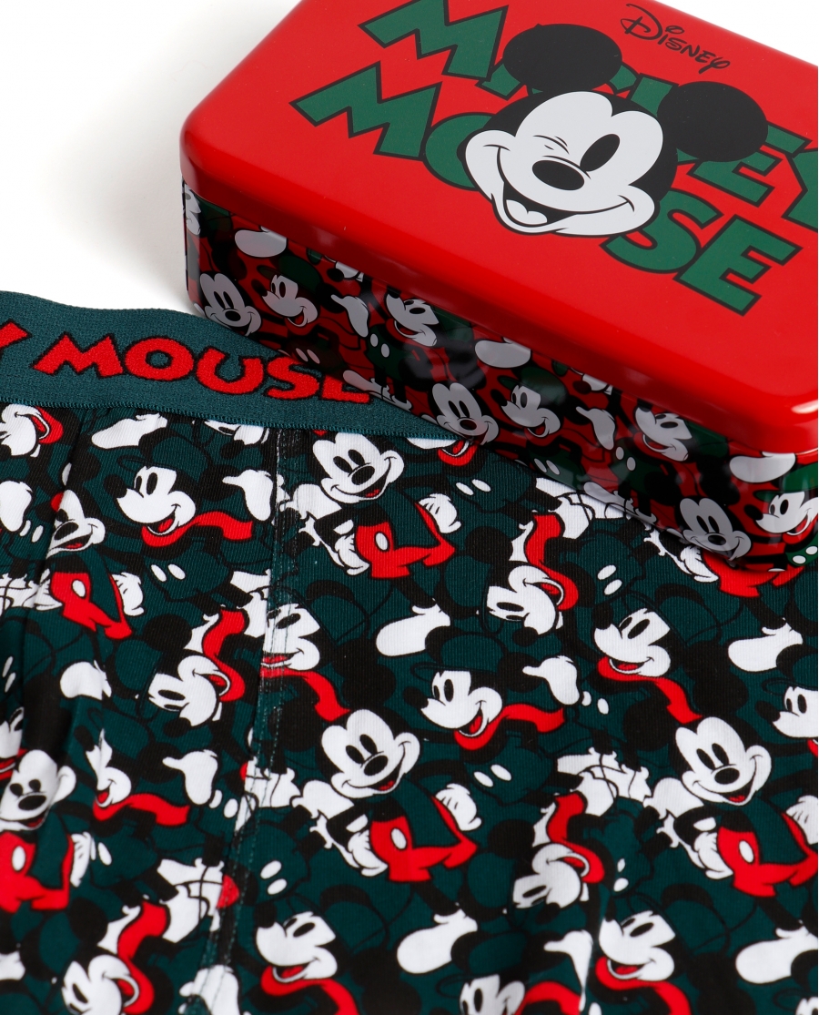 DISNEY Calzoncillo/Boxer Mickey Scarf Caja Metal Regalo para Hombre VERDE