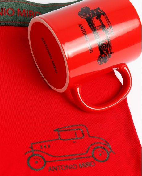 ANTONIO MIRO Calzoncillo/Bóxer Vintage Taza Regalo para Hombre, (Caja 12 unidades) ROJO 2