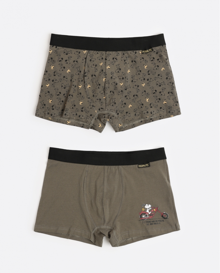 PEANUTS Calzoncillo/Bóxer No Rules Snoopy para Hombre, (Caja de 2 unidades) PACK FANTASIA