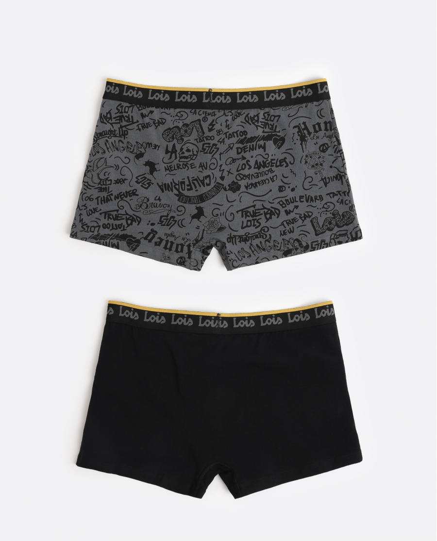 LOIS Calzoncillo/Bóxer Graffiti para Hombre, (Caja de 2 unidades) PACK FANTASIA