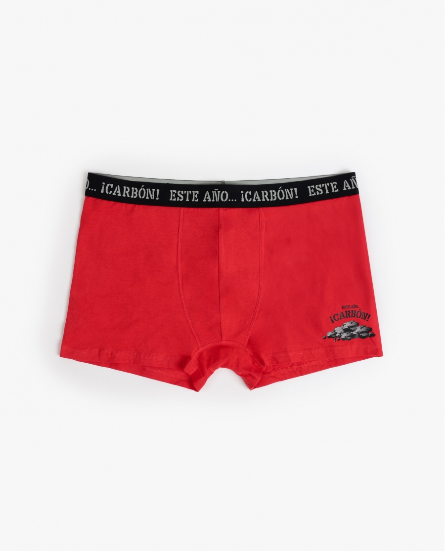 ADMAS Calzoncillo/Boxer Este Año Carbón para Hombre ROJO