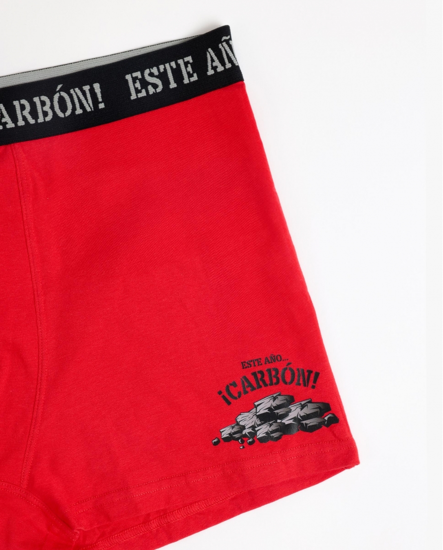 ADMAS Calzoncillo/Boxer Este Año Carbón para Hombre ROJO