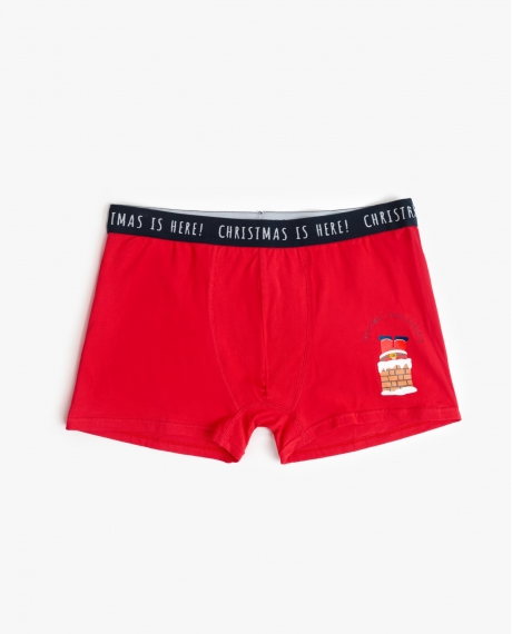 ADMAS Calzoncillo/Boxer Christmas Is Here para Hombre ROJO