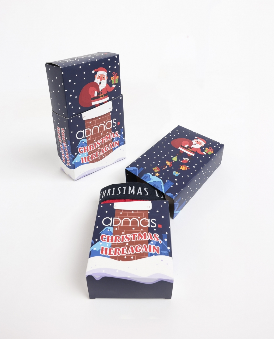 ADMAS Calzoncillo/Boxer Christmas Is Here para Hombre ROJO