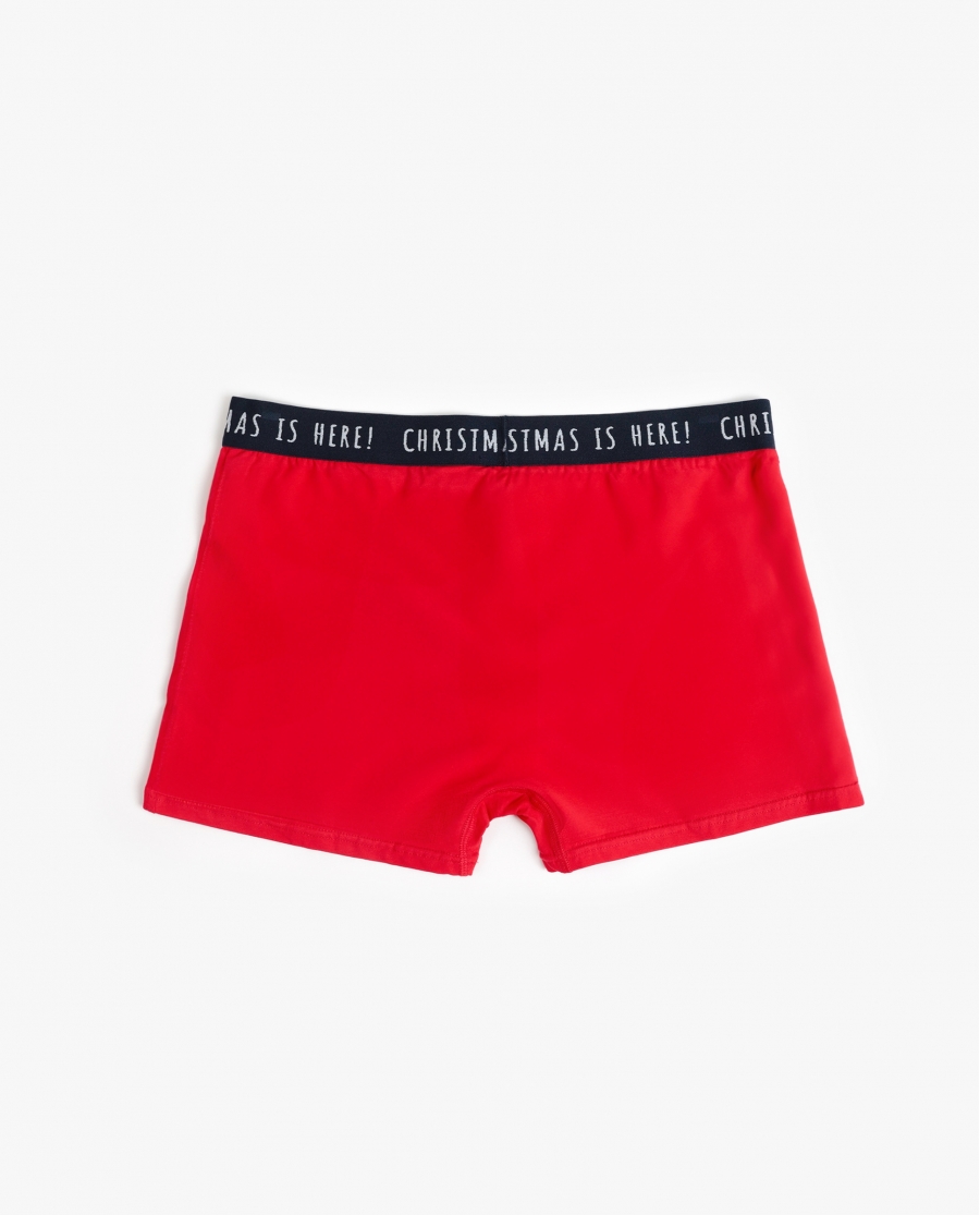 ADMAS Calzoncillo/Boxer Christmas Is Here para Hombre ROJO