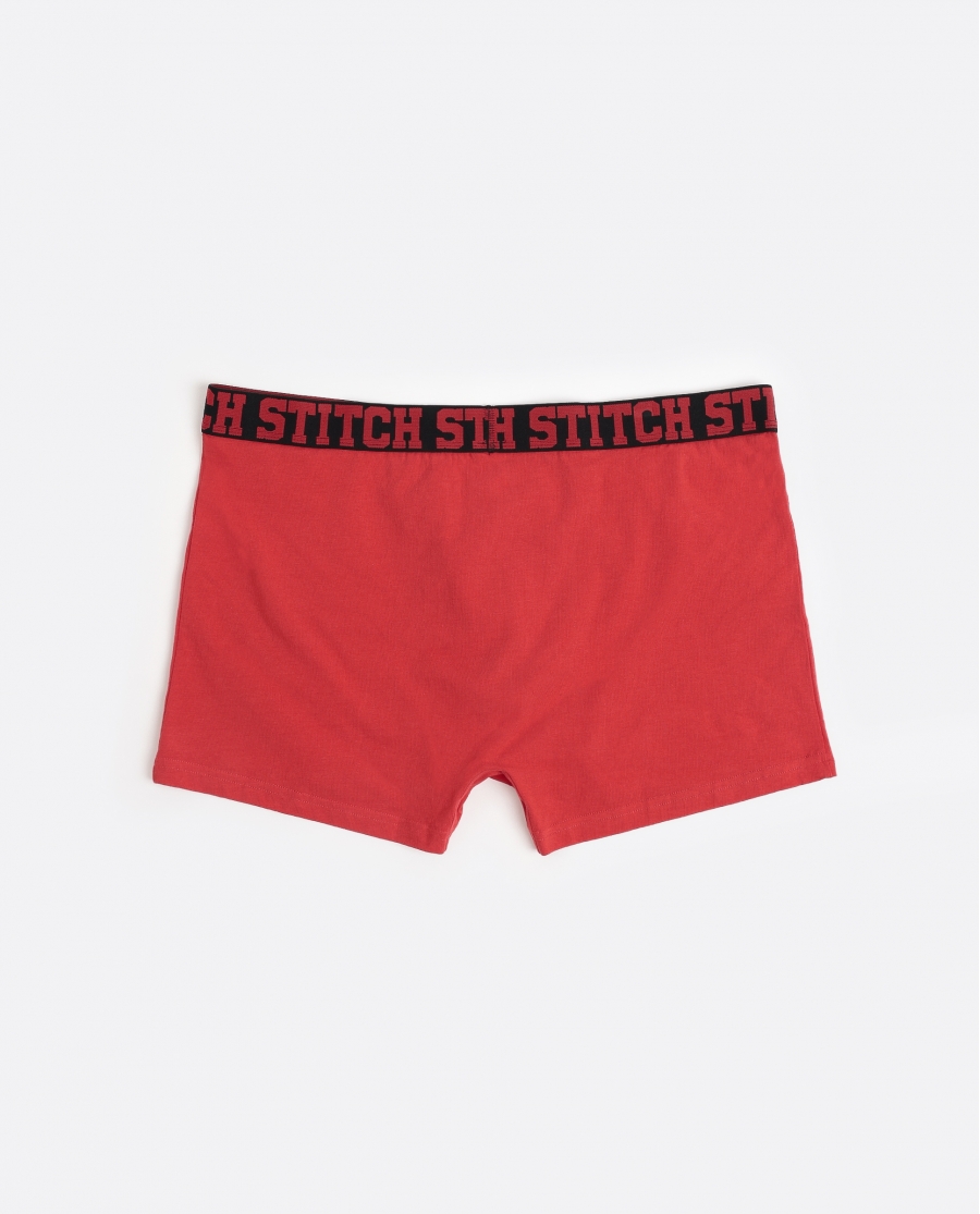 DISNEY Calzoncillo/Boxer Stitchmas Caja Metal Regalo para Hombre ROJO