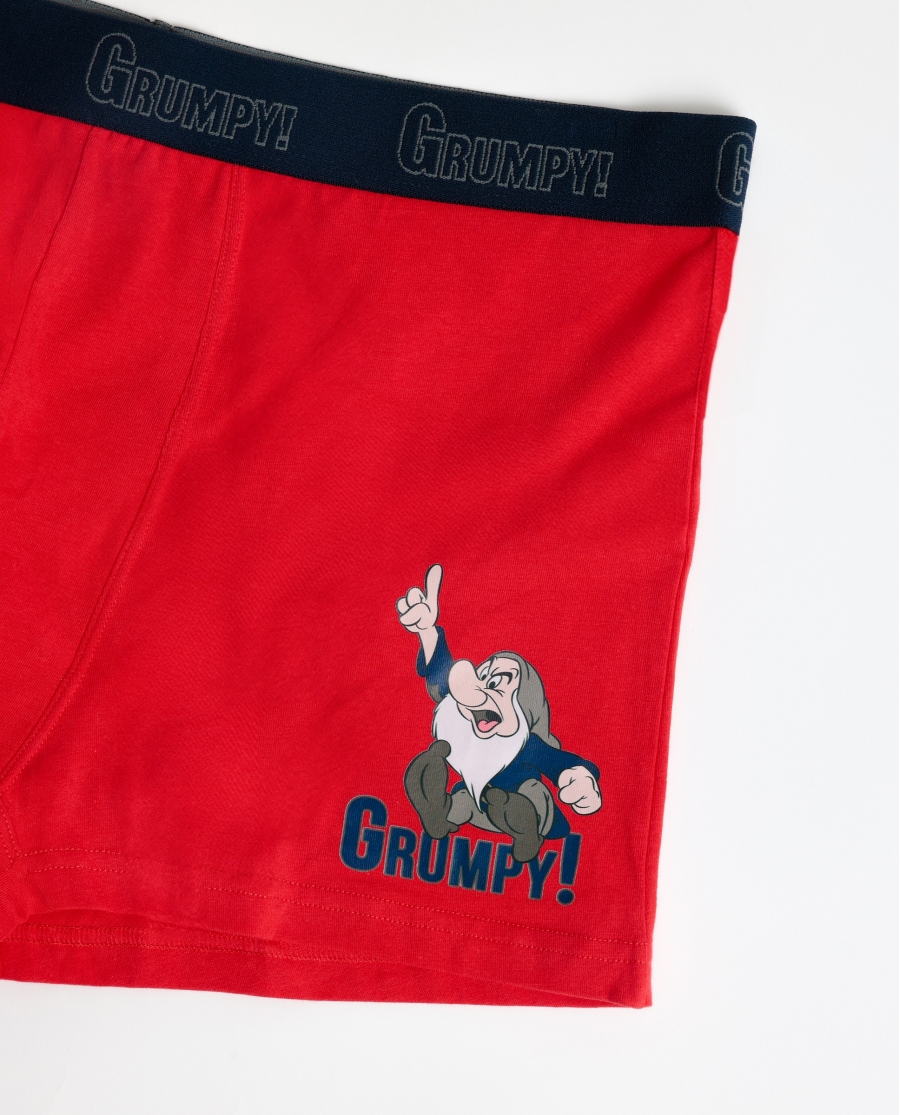 DISNEY Calzoncillo/Boxer Grumpy para Hombre, (Caja 12 unidades) ROJO
