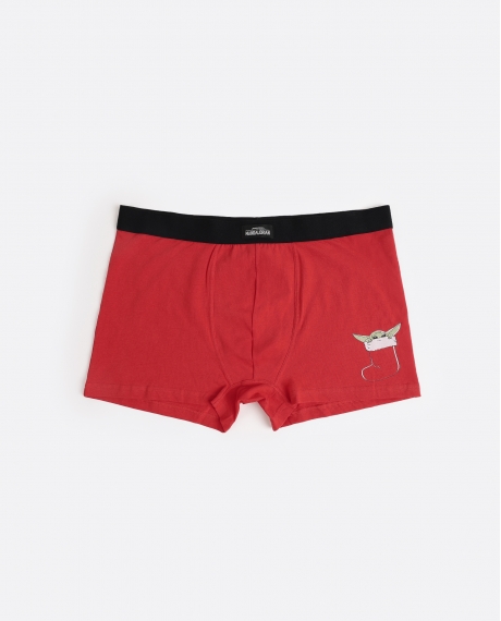 STAR WARS Calzoncillo/Boxer Grogu Sock Caja Regalo para Hombre ROJO