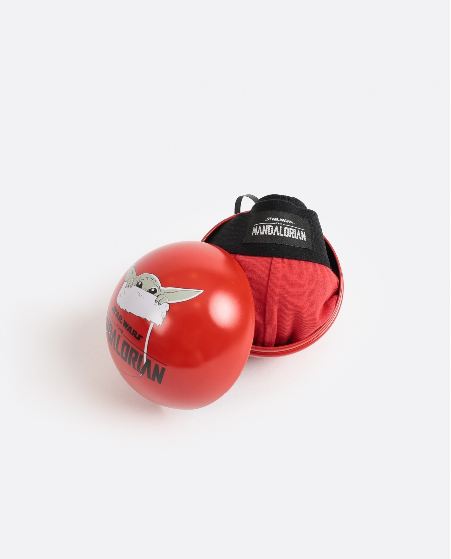 STAR WARS Calzoncillo/Boxer Grogu Sock Caja Regalo para Hombre ROJO