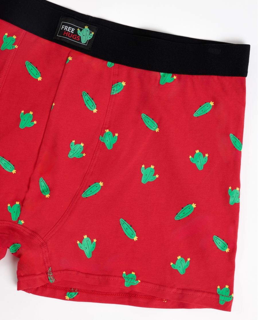 ADMAS Calzoncillo/Boxer Free Hugs para Hombre, (Caja 12 unidades) ROJO