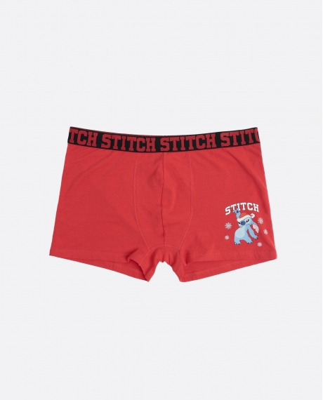 DISNEY Calzoncillo/Boxer Stitchmas Caja Metal Regalo para Niño ROJO