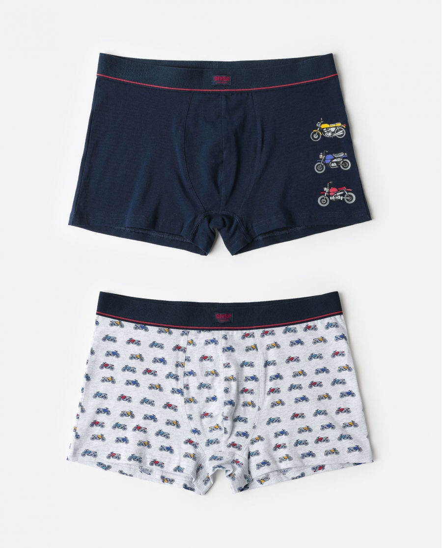 DIVER Calzoncillo/Boxer Race para Hombre, (Caja de 2 unidades) PACK FANTASIA