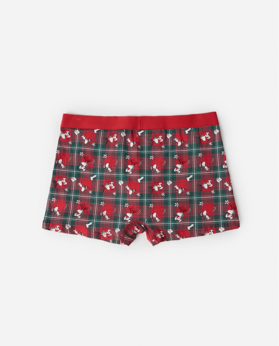 PEANUTS Calzoncillo/Boxer Reindeer Crossing para Hombre ROJO