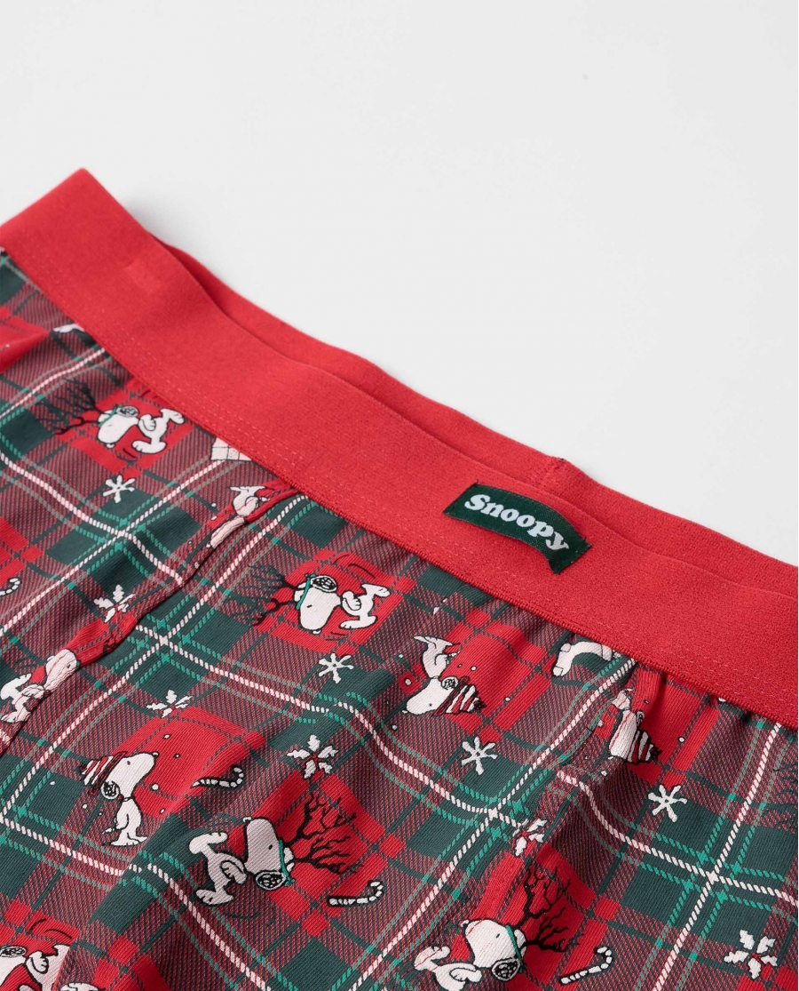 PEANUTS Calzoncillo/Boxer Reindeer Crossing para Hombre ROJO