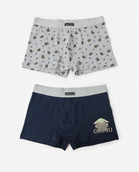 STAR WARS MANDALORIAN Calzoncillo/Boxer Grogu para Hombre, (Caja de 2 unidades) PACK FANTASIA