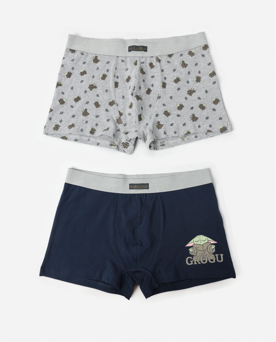 STAR WARS MANDALORIAN Calzoncillo/Boxer Grogu para Hombre, (Caja de 2 unidades) PACK FANTASIA