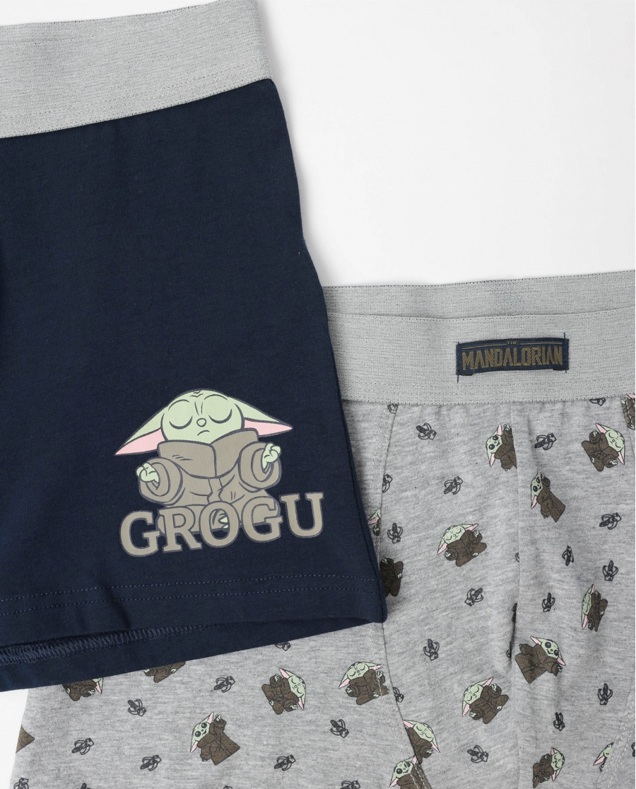 STAR WARS MANDALORIAN Calzoncillo/Boxer Grogu para Hombre, (Caja de 2 unidades) PACK FANTASIA