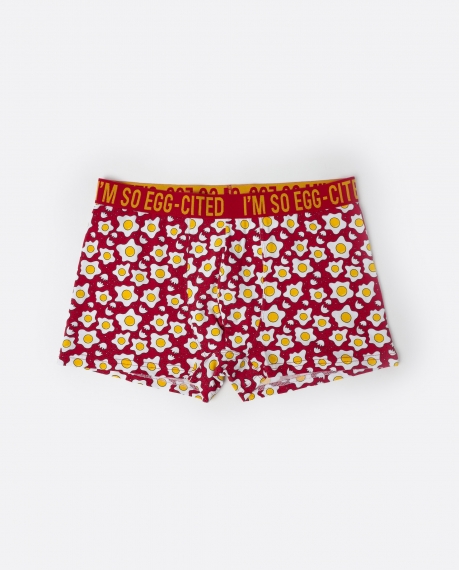 ADMAS Calzoncillo/Boxer Egg-Cited para Hombre, (Caja 12 unidades) ROJO