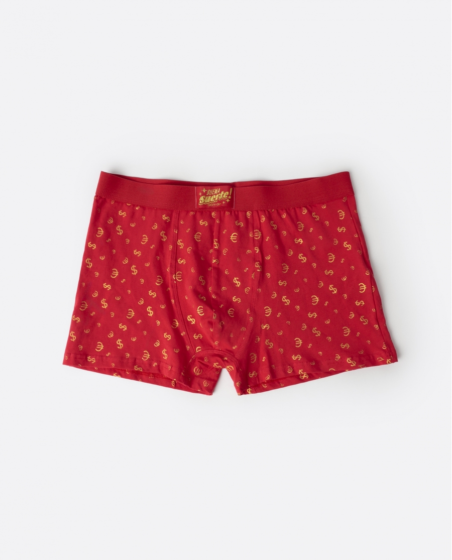 ADMAS Calzoncillo/Boxer Loteria para Hombre, (Caja 12 unidades) ROJO