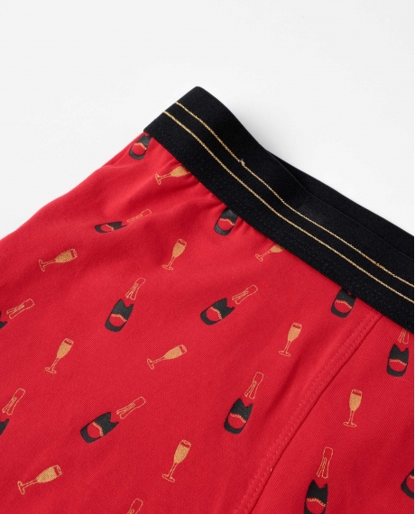 ADMAS Calzoncillo/Boxer Let´s Celebrate para Hombre, (Caja 12 unidades) ROJO 2