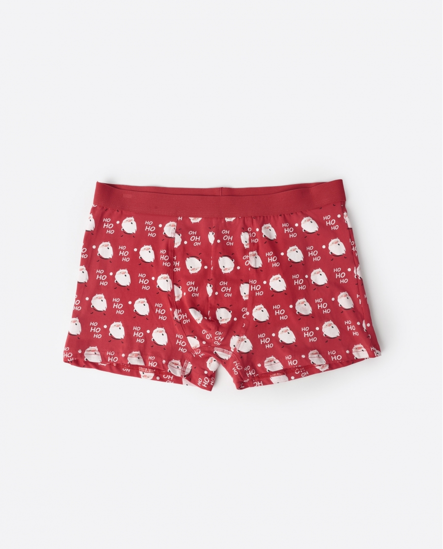 ADMAS Calzoncillo/Boxer Santa Friendly para Hombre, (Caja 12 unidades) ROJO