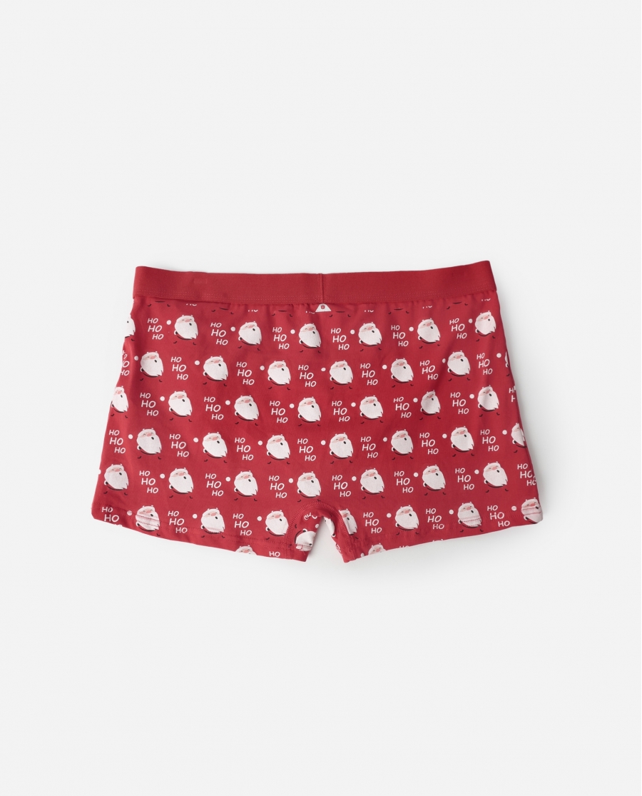 ADMAS Calzoncillo/Boxer Santa Friendly para Hombre, (Caja 12 unidades) ROJO