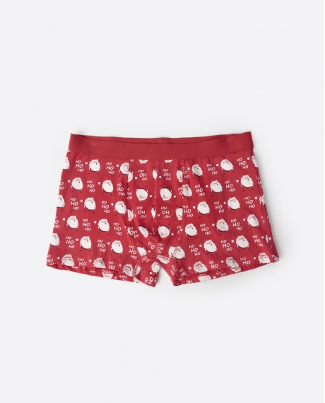 ADMAS Calzoncillo/Boxer Santa Friendly para Niño, (Caja 12 unidades) ROJO