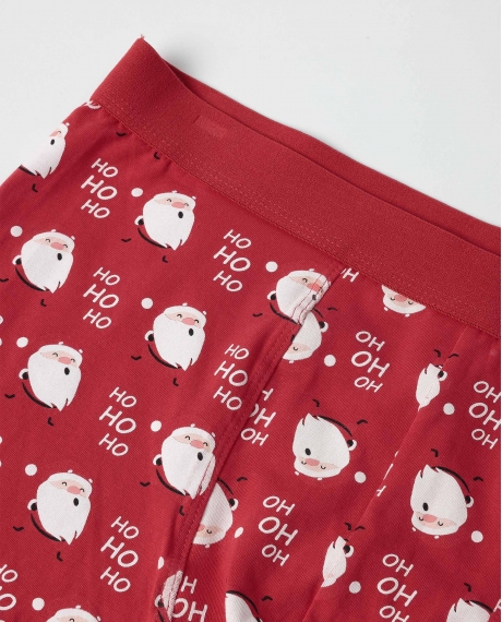 ADMAS Calzoncillo/Boxer Santa Friendly para Niño, (Caja 12 unidades) ROJO 2