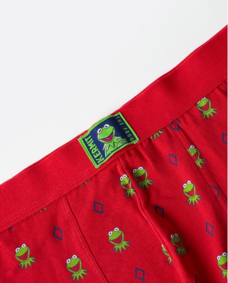 DISNEY Calzoncillo/Boxer Kermit Face Caja Metal Regalo para Hombre ROJO 2