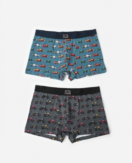 LOIS Calzoncillo/Boxer Scrambler  para Hombre, (Caja de 2 unidades) PACK FANTASIA