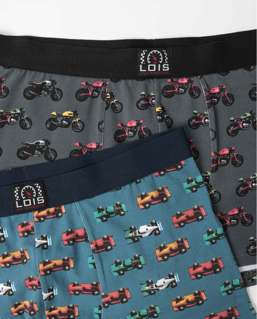 LOIS Calzoncillo/Boxer Scrambler  para Hombre, (Caja de 2 unidades) PACK FANTASIA
