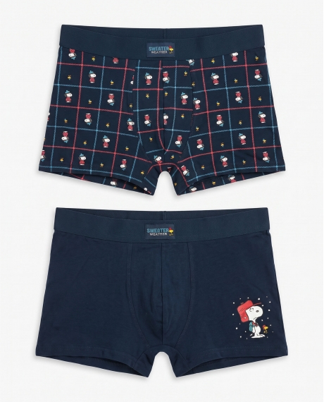 PEANUTS Calzoncillo/Boxer Sweater Weather para Hombre, (Caja de 2 unidades) PACK FANTASIA