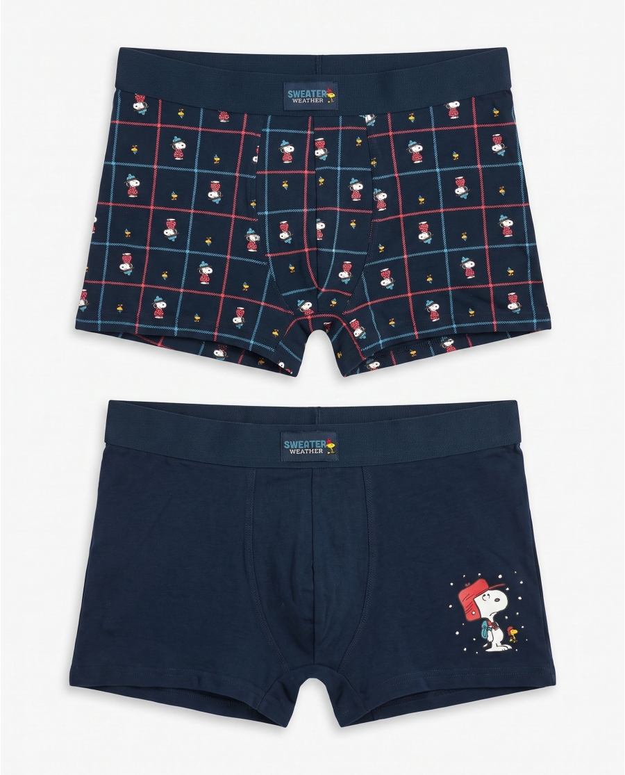 PEANUTS Calzoncillo/Boxer Sweater Weather para Hombre, (Caja de 2 unidades) PACK FANTASIA