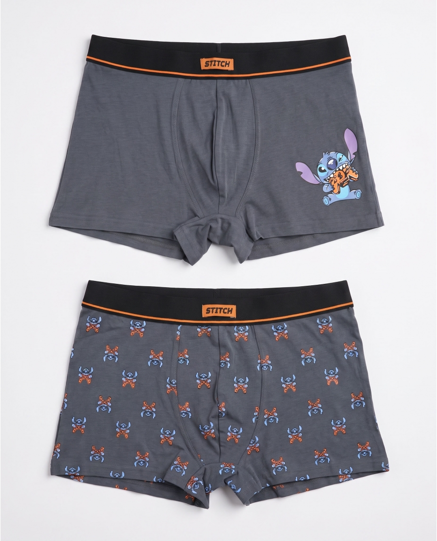 DISNEY Calzoncillo/Boxer Stitch Arcade para Hombre, (Caja de 2 unidades) PACK FANTASIA