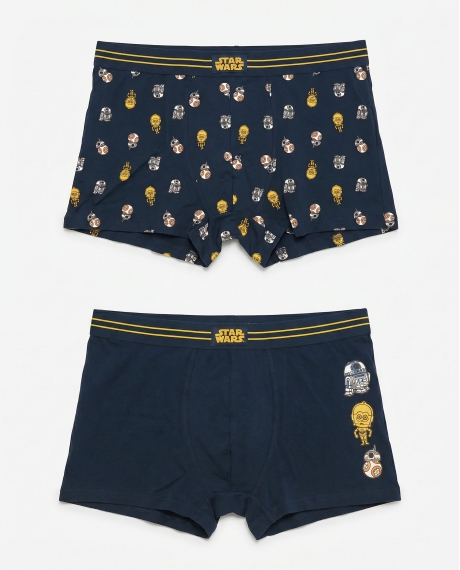 STAR WARS Calzoncillo/Boxer Droids Power para Hombre, (Caja de 2 unidades) PACK FANTASIA